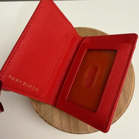 Tory Burch Emerson Foldable Card Case - Poppy Orange - Picture 4 of 16